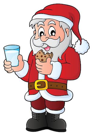 Santa Claus breakfast theme 1 - eps10 vector illustration. Stock Photo - Budget Royalty-Free & Subscription, Code: 400-09032488