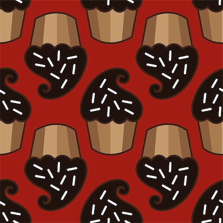 simsearch:400-08196602,k - Cream choco cake seamless pattern. Vector illustration Photographie de stock - Aubaine LD & Abonnement, Code: 400-09032517