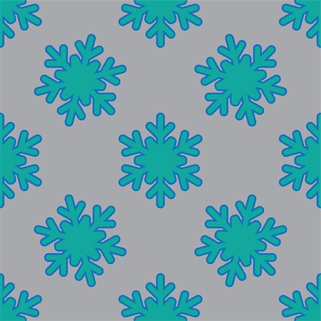 simsearch:400-08814672,k - Seamless pattern with snowflakes on gray background. Vector Illustration Stock Photo - Budget Royalty-Free & Subscription, Code: 400-09032527