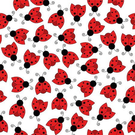 simsearch:400-09029281,k - Ladybug seamless pattern art background. Vector illustration Stockbilder - Microstock & Abonnement, Bildnummer: 400-09032530