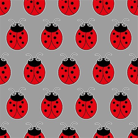 simsearch:400-09029281,k - Ladybug seamless pattern art background. Vector illustration Stockbilder - Microstock & Abonnement, Bildnummer: 400-09032596