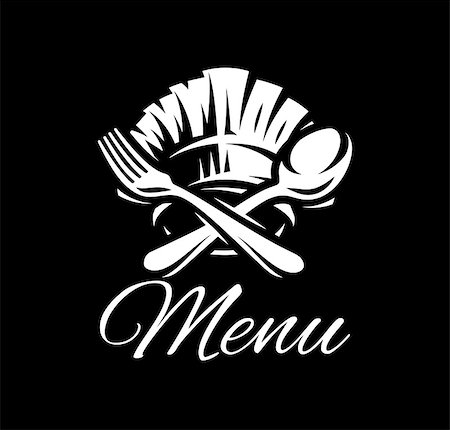 simsearch:400-07982013,k - Black vector template with fork, spoon and cap for menu. Foto de stock - Super Valor sin royalties y Suscripción, Código: 400-09032603