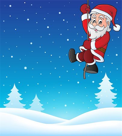 simsearch:400-04144529,k - Climbing Santa Claus topic image 1 - eps10 vector illustration. Fotografie stock - Microstock e Abbonamento, Codice: 400-09032702