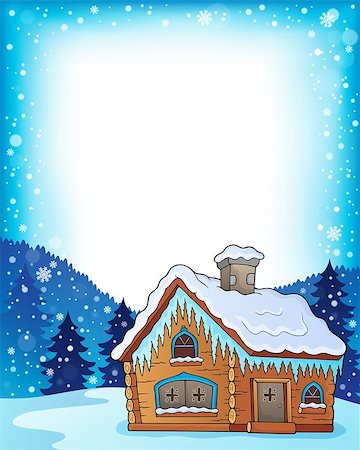 Winter cottage theme image 3 - eps10 vector illustration. Stock Photo - Budget Royalty-Free & Subscription, Code: 400-09032739