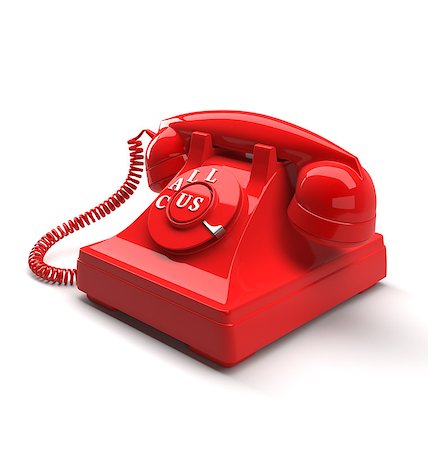 simsearch:400-04161902,k - Old style phone with call us words and clipping path. 3D rendering. Photographie de stock - Aubaine LD & Abonnement, Code: 400-09045499
