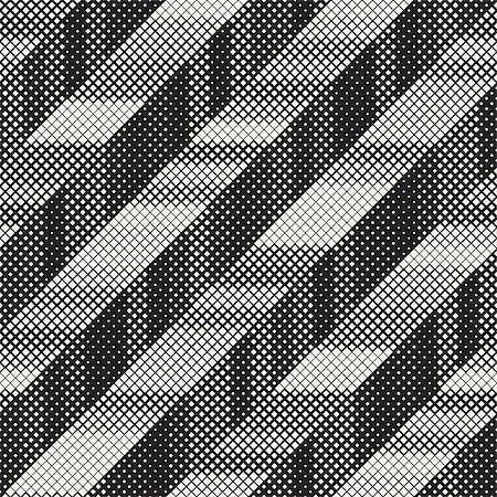 simsearch:400-09050623,k - Seamless Irregular Geometric Pattern. Abstract Black and White Modern Halftone Background. Vector Chaotic Rectangles Zigzag Texture Fotografie stock - Microstock e Abbonamento, Codice: 400-09045544