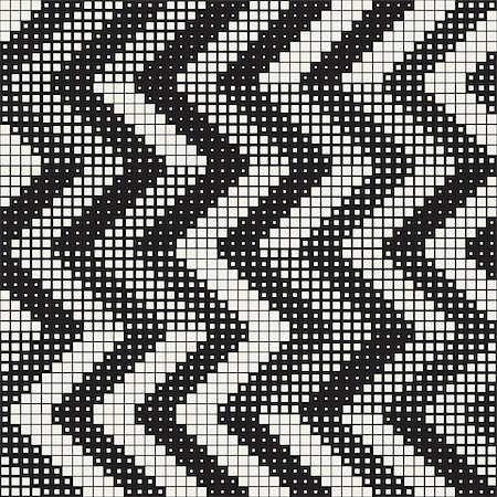 simsearch:400-09050623,k - Seamless Irregular Geometric Pattern. Abstract Black and White Modern Halftone Background. Vector Chaotic Rectangles Zigzag Texture Fotografie stock - Microstock e Abbonamento, Codice: 400-09045545