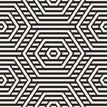 simsearch:400-09045512,k - Vector Seamless Pattern. Modern Geometric Texture. Repeating Lattice Abstract Background. Linear Grid From Striped Hexagonal Elements. Foto de stock - Super Valor sin royalties y Suscripción, Código: 400-09045554