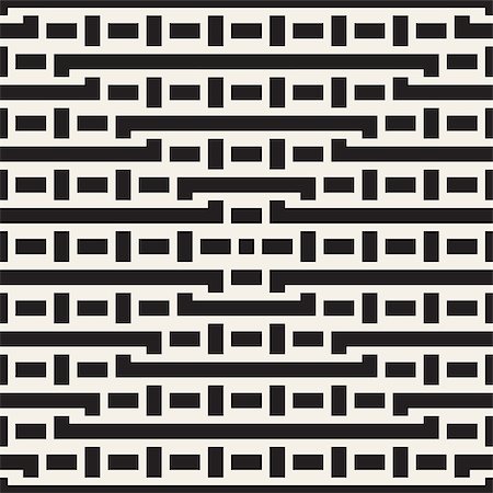 simsearch:400-08415945,k - Interlacing Lines Maze Lattice. Ethnic Monochrome Texture. Abstract Geometric Background Design. Vector Seamless Black and White Pattern. Stockbilder - Microstock & Abonnement, Bildnummer: 400-09045557