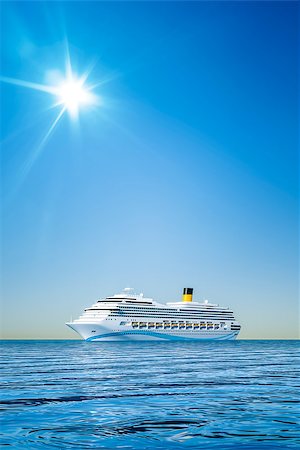 simsearch:400-06067620,k - 3d illustration of a white cruise ship in front of the clear blue sky Stock Photo - Budget Royalty-Free & Subscription, Code: 400-09045707