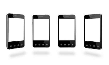 simsearch:400-07308071,k - four modern smart-phones isolated on the white background Stock Photo - Budget Royalty-Free & Subscription, Code: 400-09045758
