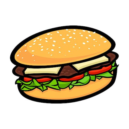 Cartoon vector burger illustration for design element Foto de stock - Super Valor sin royalties y Suscripción, Código: 400-09046184