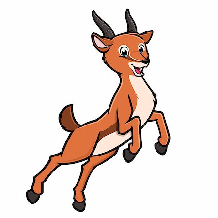 simsearch:400-09049781,k - Vector illustration of a cute jumping cartoon gazelle for design element Foto de stock - Super Valor sin royalties y Suscripción, Código: 400-09046186
