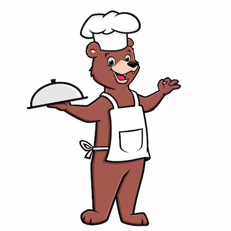 Vector illustration of bear chef holding a tray Foto de stock - Super Valor sin royalties y Suscripción, Código: 400-09046188