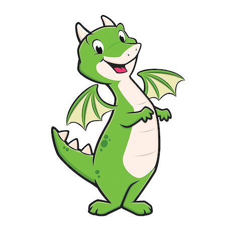 simsearch:400-09049781,k - Cartoon vector illustration of a green dragon for design element Foto de stock - Super Valor sin royalties y Suscripción, Código: 400-09046204
