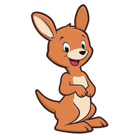 Vector illustration of a cute smiling baby kangaroo Stock Photo - Budget Royalty-Free & Subscription, Code: 400-09046213