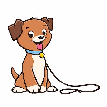 simsearch:400-09049781,k - Vector cartoon cute puppy in a leash Foto de stock - Super Valor sin royalties y Suscripción, Código: 400-09046229