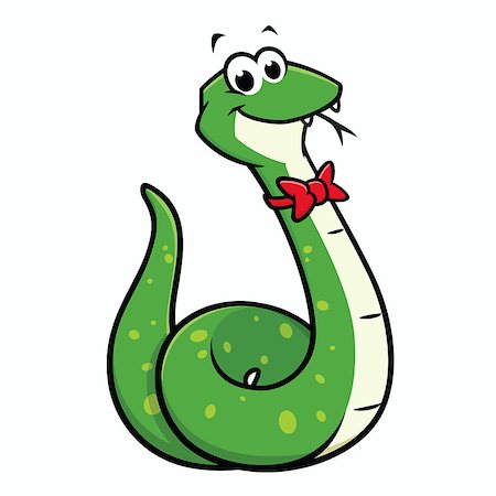 simsearch:400-09049781,k - Cartoon vector illustration of a green  snake for design element Foto de stock - Super Valor sin royalties y Suscripción, Código: 400-09046220