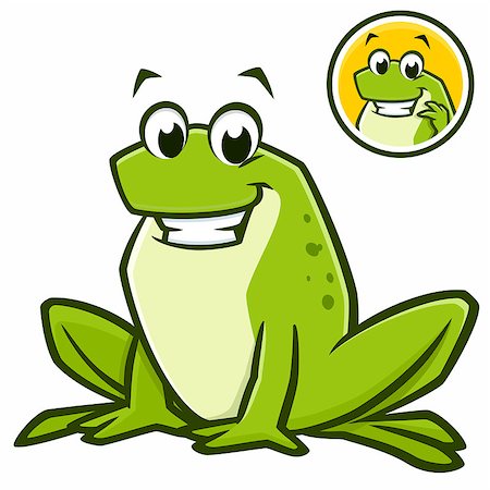 Vector illustration of a cartoon green frog for design element Foto de stock - Super Valor sin royalties y Suscripción, Código: 400-09046232