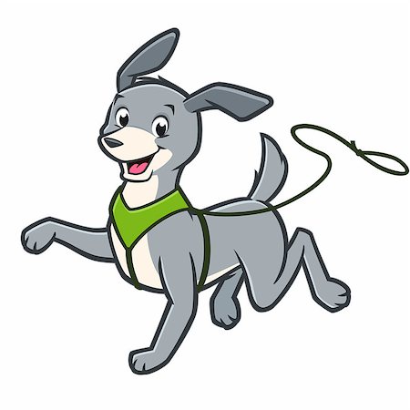 Vector cartoon happy dog walking on leash Foto de stock - Super Valor sin royalties y Suscripción, Código: 400-09046248