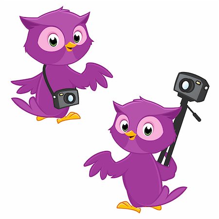 Illustration of turning around owl photographer symbolizing  panoramic 360 degree photography Foto de stock - Super Valor sin royalties y Suscripción, Código: 400-09046251