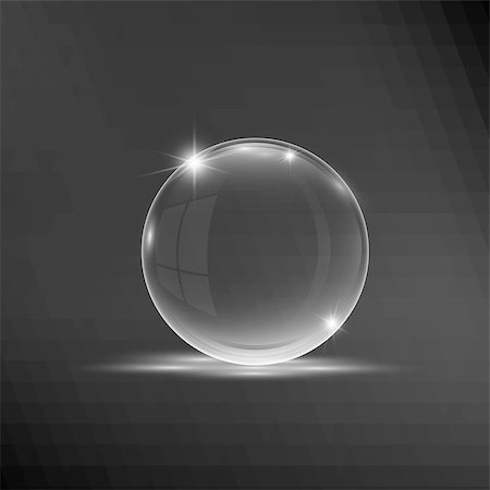 simsearch:400-05041370,k - Vector illustration of transparent clear shiny crystal ball logo. Stock Photo - Budget Royalty-Free & Subscription, Code: 400-09046267