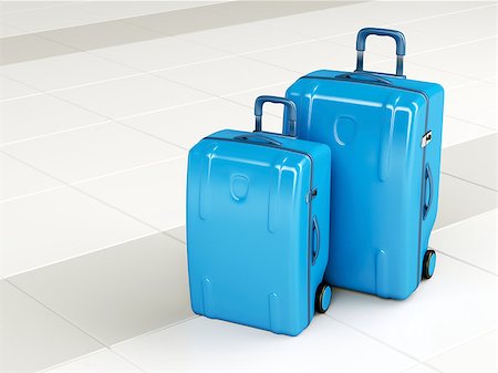 simsearch:400-07262064,k - Blue travel bags at the airport Stock Photo - Budget Royalty-Free & Subscription, Code: 400-09046286