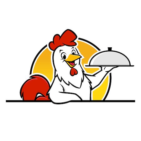 Vector illustration of a chicken holding food tray Foto de stock - Super Valor sin royalties y Suscripción, Código: 400-09046282
