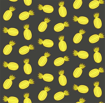 Half yellow pineapple pattern, fashion pineapple pattern, cut fruit Stock Photo - Budget Royalty-Free & Subscription, Code: 400-09046331