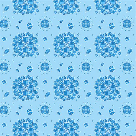 Vector flower seamless pattern. Simple flower print. Floral cute doodle background. Hand drawn elegant nature ornament for fabric. Foto de stock - Royalty-Free Super Valor e Assinatura, Número: 400-09046344