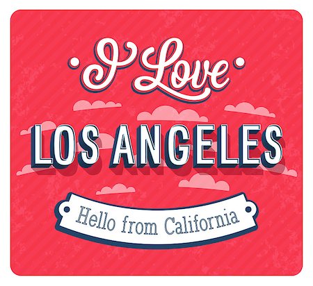 simsearch:400-07062063,k - Vintage greeting card from Los Angeles - California. Vector illustration. Stock Photo - Budget Royalty-Free & Subscription, Code: 400-09046378