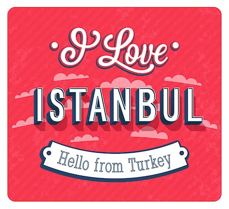 simsearch:400-07062063,k - Vintage greeting card from Istanbul - Turkey. Vector illustration. Stock Photo - Budget Royalty-Free & Subscription, Code: 400-09046371