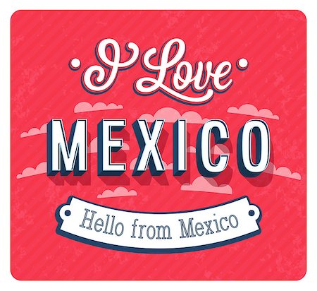 simsearch:400-07062063,k - Vintage greeting card from Mexico - Mexico. Vector illustration. Stock Photo - Budget Royalty-Free & Subscription, Code: 400-09046382