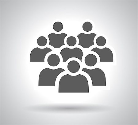 Illustration of crowd of people - icon silhouettes vector. Social icon. Flat style design Stock Photo - Budget Royalty-Free & Subscription, Code: 400-09046413