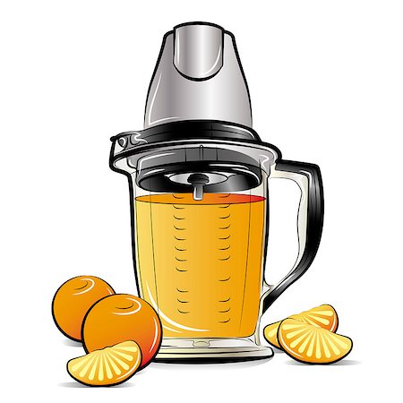 simsearch:400-08977333,k - Drawing color kitchen blender with Orange juice. Vector illustration Stock Photo - Budget Royalty-Free & Subscription, Code: 400-09046427