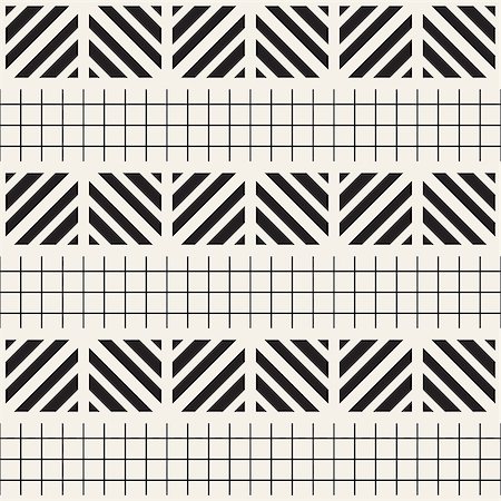 simsearch:400-09098204,k - Vector seamless black and white trendy pattern. Modern stylish repeating texture. Repeating geometric lattice Stock Photo - Budget Royalty-Free & Subscription, Code: 400-09046533