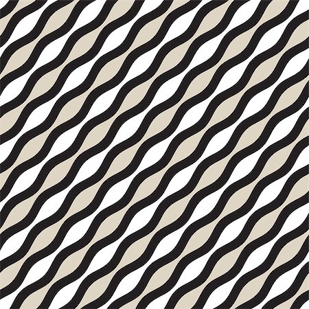 simsearch:400-08806227,k - Vector Seamless Geometric Pattern. Monochrome Wavy Lines. Elegant Ripple Stripes Design Stock Photo - Budget Royalty-Free & Subscription, Code: 400-09046561