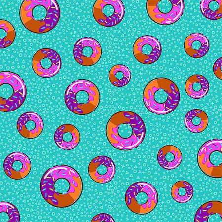 donut hole - Vector seamless pattern with colorful glaze and sprinkles donuts. Background fresh and yummy donuts illustration Stock Photo - Budget Royalty-Free & Subscription, Code: 400-09046718