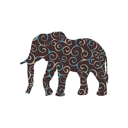 simsearch:400-09046939,k - Elephant mammal color silhouette animal. Vector Illustrator. Stockbilder - Microstock & Abonnement, Bildnummer: 400-09046932