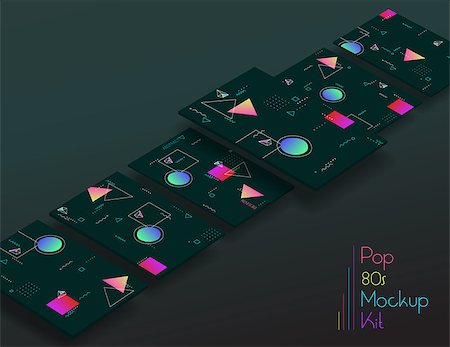 simsearch:400-08645953,k - 3d trendy mobile smartphone abstract background wallpaper screens kit, for startups and apps, with new retro 80s - 90s style design Stock Photo - Budget Royalty-Free & Subscription, Code: 400-09047191