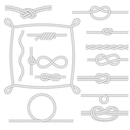 Figured rope frames, knots, borders and corners Stock Photo - Budget Royalty-Free & Subscription, Code: 400-09047219