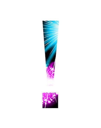 simsearch:400-09047268,k - Sparkler firework symbol isolated on white background. Vector design light effect alphabet. Attention symbol. Stock Photo - Budget Royalty-Free & Subscription, Code: 400-09047264