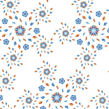 Vector flower seamless pattern. Simple flower print. Floral cute doodle background. Hand drawn elegant nature ornament for fabric. Foto de stock - Royalty-Free Super Valor e Assinatura, Número: 400-09047395