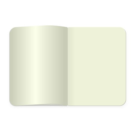 simsearch:400-06568755,k - Vector realistic blank magazine or book spread on white background. Top view notepad template. Stock Photo - Budget Royalty-Free & Subscription, Code: 400-09047399