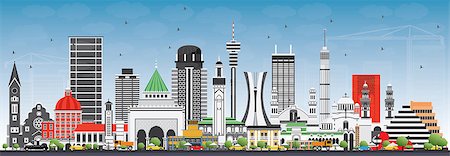 simsearch:400-04473063,k - Famous Landmarks in Africa. Vector Illustration. Business Travel and Tourism Concept. Image for Presentation, Banner, Placard and Web Site Foto de stock - Super Valor sin royalties y Suscripción, Código: 400-09047468