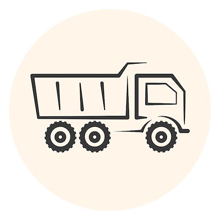 Outline dumper icon, simple dump track icon, transport symbol Stock Photo - Budget Royalty-Free & Subscription, Code: 400-09047498