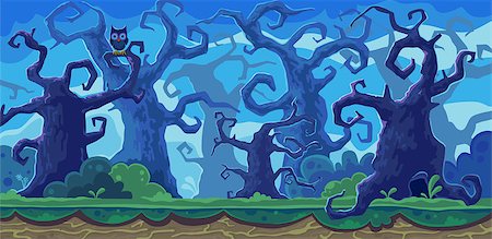 simsearch:400-07265148,k - Vector cartoon illustration of the fairy forest, possible to use for the game, banner, videos or web graphic design, user interface, card, poster. Photographie de stock - Aubaine LD & Abonnement, Code: 400-09047619