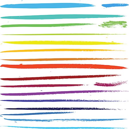 paint line brushes - Multi colored vector paint art brushes Stock Photo - Budget Royalty-Free & Subscription, Code: 400-09047781
