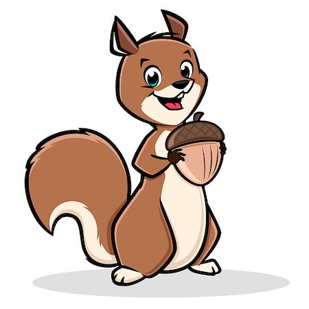 Vector illustration of a cute squirrel holding an acorn Foto de stock - Super Valor sin royalties y Suscripción, Código: 400-09047868