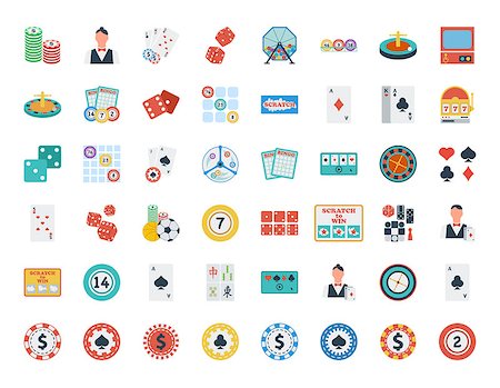 simsearch:400-08498172,k - Casino icon set. Flat vector related icon set for web and mobile applications. It can be used as - logo, pictogram, icon, infographic element. Vector Illustration. Foto de stock - Royalty-Free Super Valor e Assinatura, Número: 400-09047879